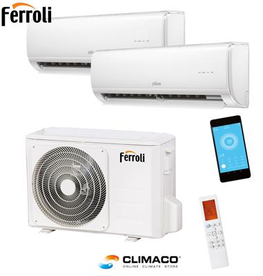 FERROLI - KIT DUAL Parete GIADA 9000+12000 BTU (U.E. 5,00KW) Wi-Fi