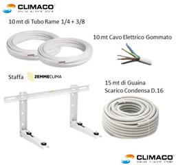 Kit INSTALLAZIONE MONO Clima 10 mt (Rame+StaffaClock+Guaina+Cavo)
