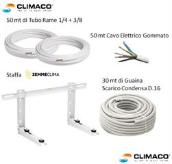 Kit INSTALLAZIONE MONO Clima 50 mt (Rame+StaffaClock+Guaina+Cavo)