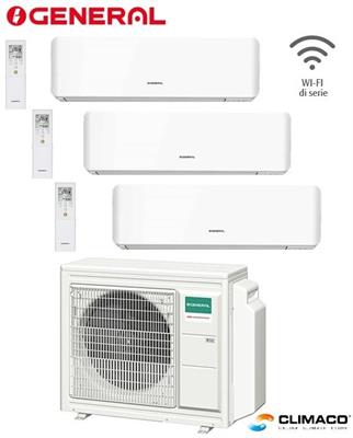 GENERAL - Kit TRIAL PARETE KM 9000+9000+12000 BTU (UE 5,4 KW)WI-FI